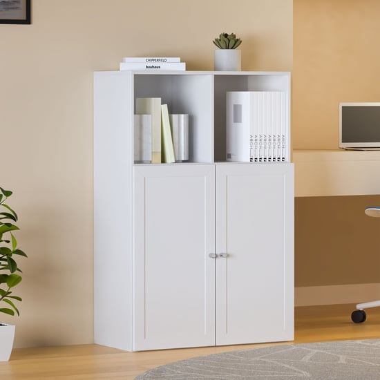 Helios Soho 2-Door Book Cabinet - White