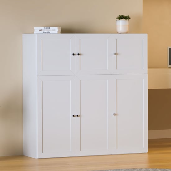 Helios Soho 6-Door Book Cabinet - White