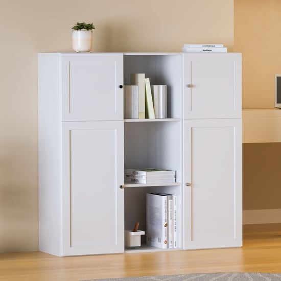 Helios Soho 4-Door Book Cabinet - White