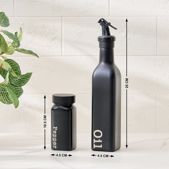 Spinel Onyx Set of 5 Glass Cruet Set