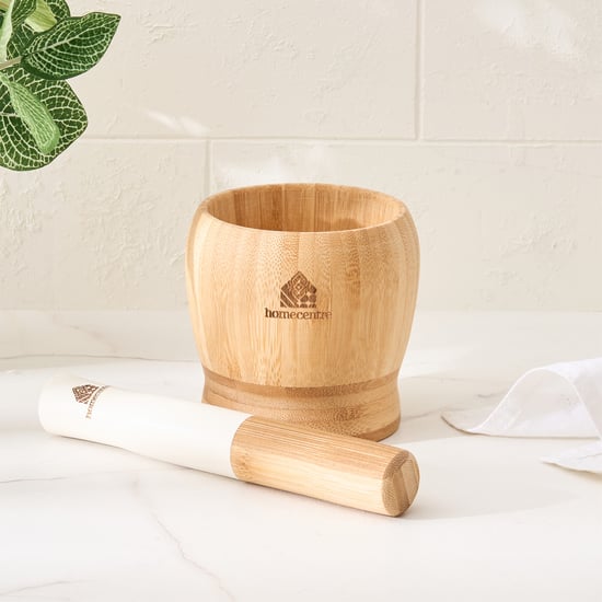 Spinel Perennial Bamboo Mortar and Pestle Set