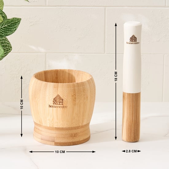 Spinel Perennial Bamboo Mortar and Pestle Set
