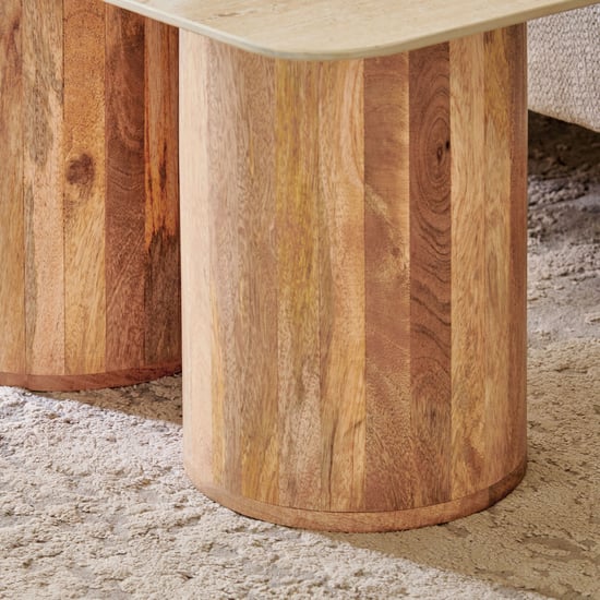 Corian Ceramic Top Nest of 2 Tables - Brown