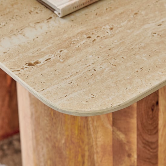 Corian Ceramic Top Nest of 2 Tables - Brown