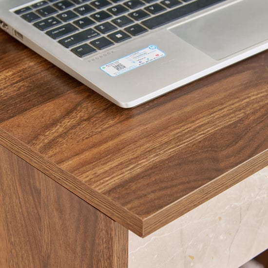 Addison Compact Study Desk with Hutch - Brown