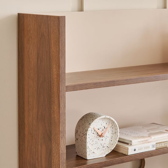 Addison Compact Study Desk with Hutch - Brown