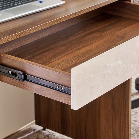 Addison Compact Study Desk with Hutch - Brown