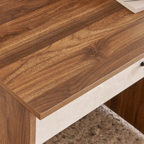 Addison Compact Study Desk with Hutch - Brown