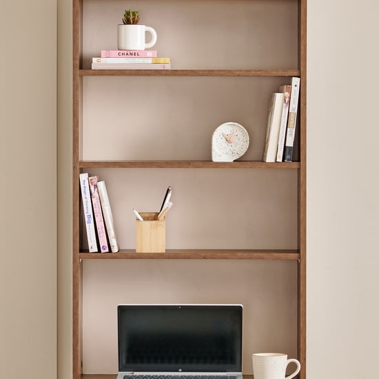 Addison Compact Study Desk with Hutch - Brown