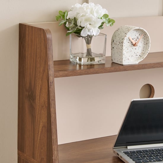 Addison Study Desk with Hutch - Brown