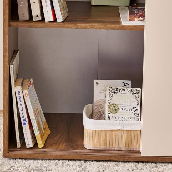 Addison Sliding Door Book Cabinet - Brown