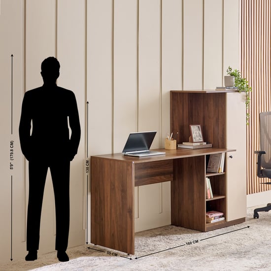 Addison Study Desk with Book Case - Walnut