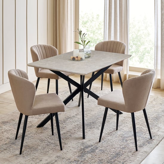 Voxen 4-Seater Dining Table - Grey