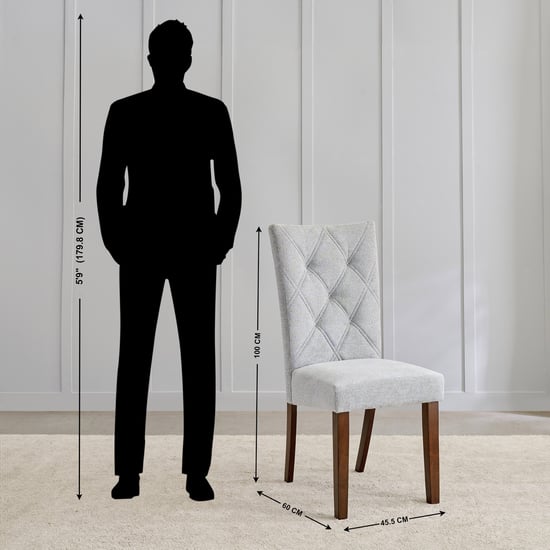 Harmony Sia Faux Marble Top 6-Seater Dining Set with Chairs - Grey