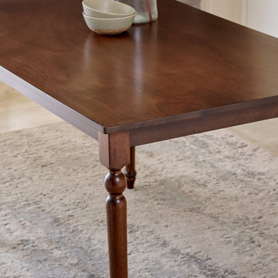 Helios Franklin Solid Wood 6-Seater Dining Set with Chairs and Bench - Walnut