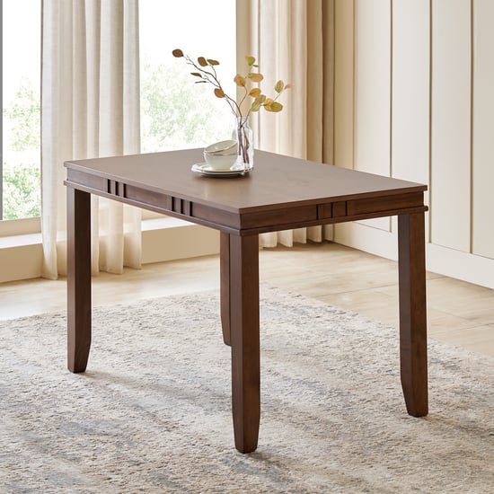 Trio Solid Wood 4-Seater Dining Table - Walnut