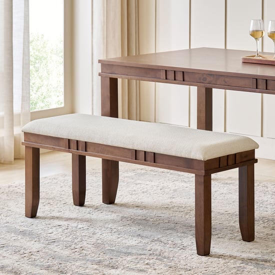 Trio Fabric Dining Large Bench - Beige