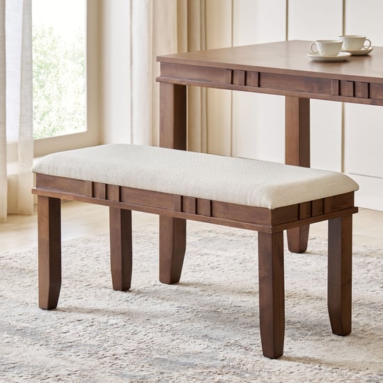Trio Fabric Dining Small Bench - Beige