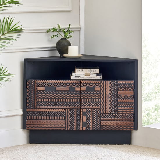 Cameroon Mango Wood Corner Unit - Brown