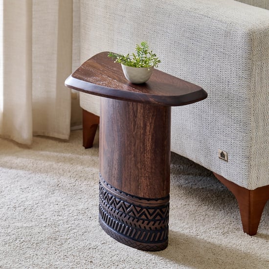 Cameroon Mango Wood Top End Table - Brown