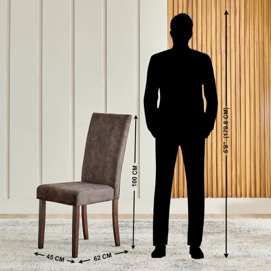 Helios Casper Set of 2 Fabric Dining Chairs - Brown