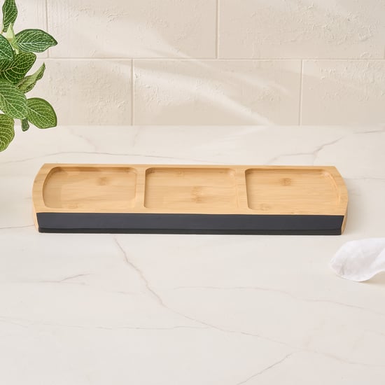 Spinel Ghana Bamboo Partitioned Serving Platter - 34x15cm