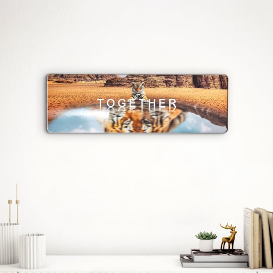 Aura Motive Wooden Tiger Print Picture Frame - 60x20cm
