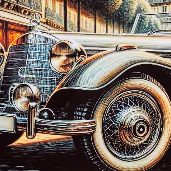 Aura Retro Car Print Picture Frame - 60x20cm