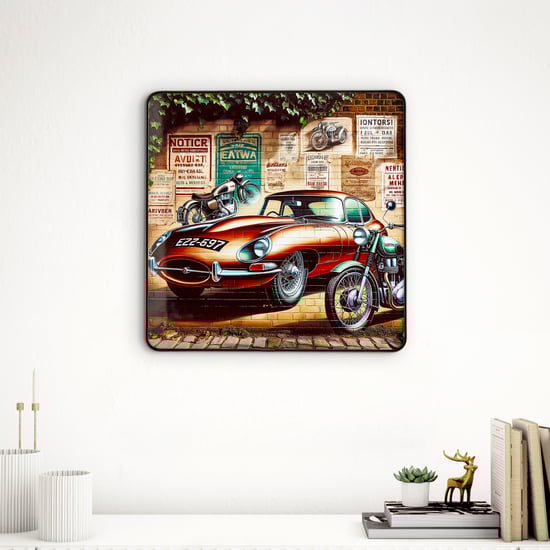 Aura Retro Wooden Car Print Picture Frame - 30x30cm