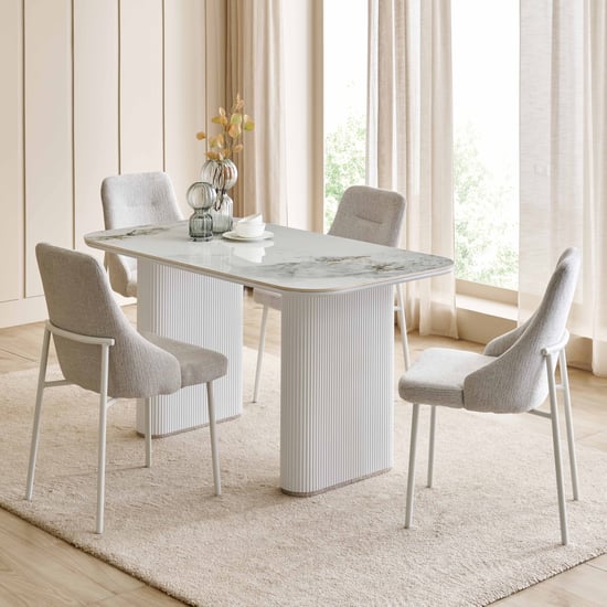 Sophia Ceramic 4-Seater Dining Table - Grey
