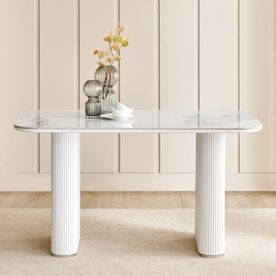 Sophia Ceramic 4-Seater Dining Table - Grey