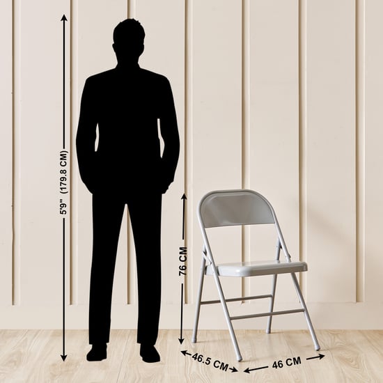 Fiji Metal Folding Chair - Grey