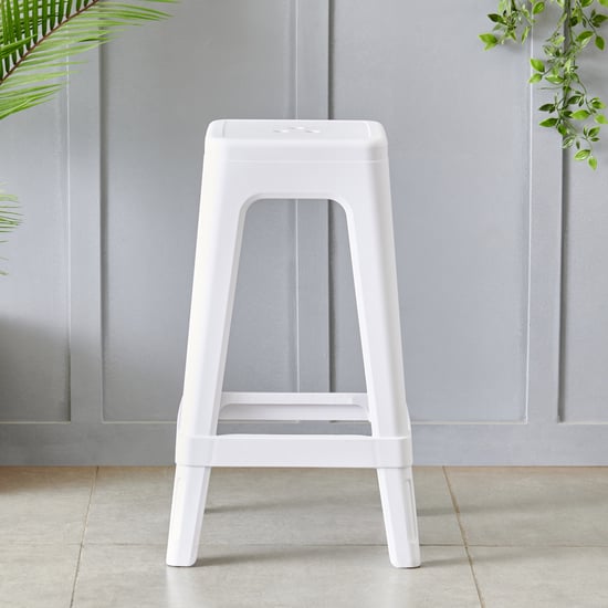 Azorte Polypropylene Stool - White