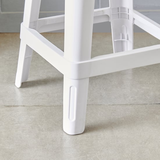Azorte Polypropylene Stool - White