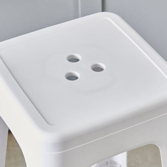 Azorte Polypropylene Stool - White