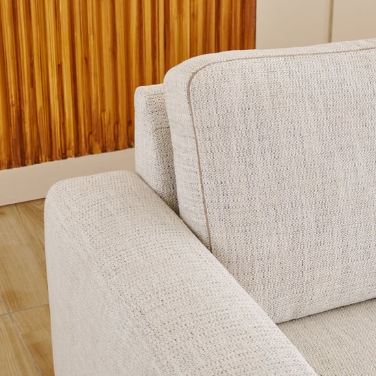 Quebec Fabric 3-Seater Sofa with Right Chaise - Beige