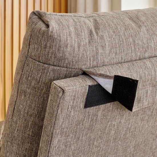 Abby Fabric 1-Seater Sofa with Cushion - Brown