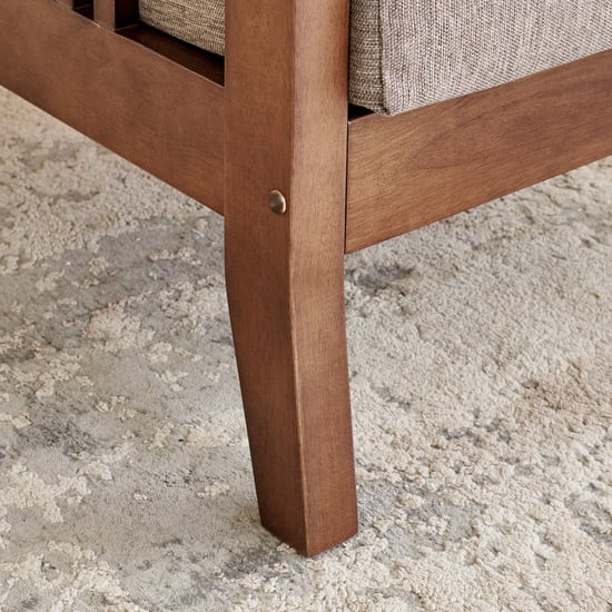 Abby Fabric 1-Seater Sofa with Cushion - Brown