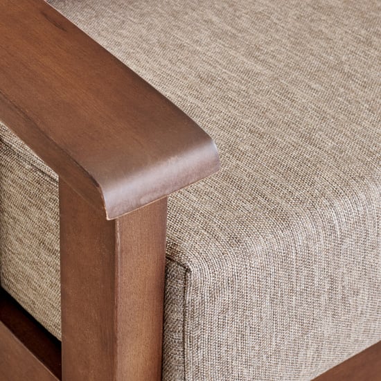 Abby Fabric 1-Seater Sofa with Cushion - Brown