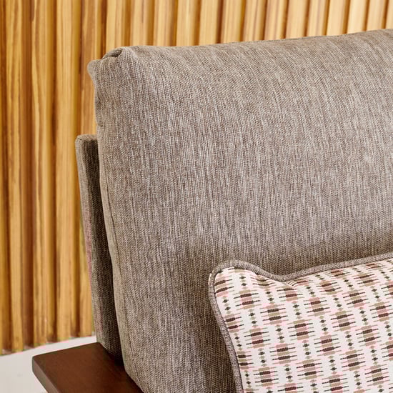 Abby Fabric 1-Seater Sofa with Cushion - Brown