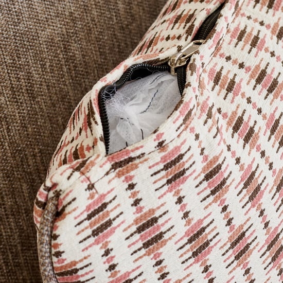 Abby Fabric 1-Seater Sofa with Cushion - Brown