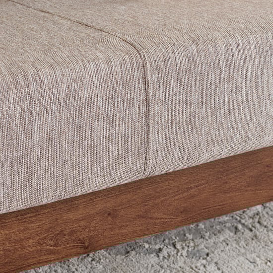 Abby Fabric 3-Seater Sofa with Cushions - Brown