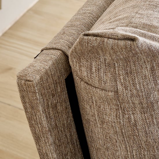 Abby Fabric 3-Seater Sofa with Cushions - Brown