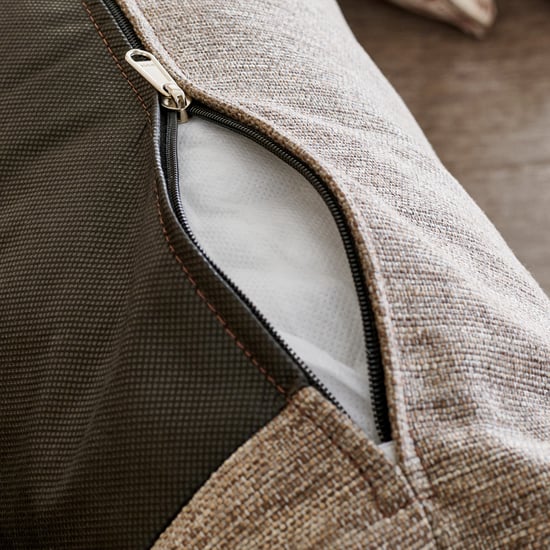 Abby Fabric 3-Seater Sofa with Cushions - Brown