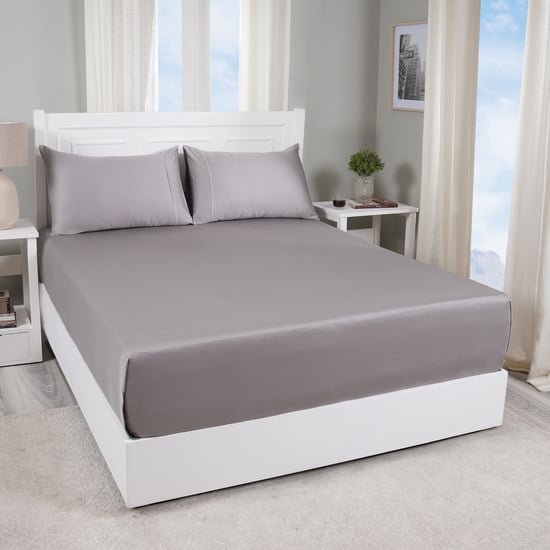 MASPAR Colorart Viola Cotton 300TC 3Pcs King Bedsheet Set
