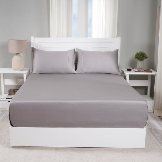 MASPAR Colorart Viola Cotton 300TC 3Pcs King Bedsheet Set