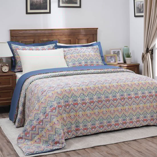MASPAR Hues Indigenous Artisan Cotton Aztec Printed 3Pcs Double Duvet Cover Set