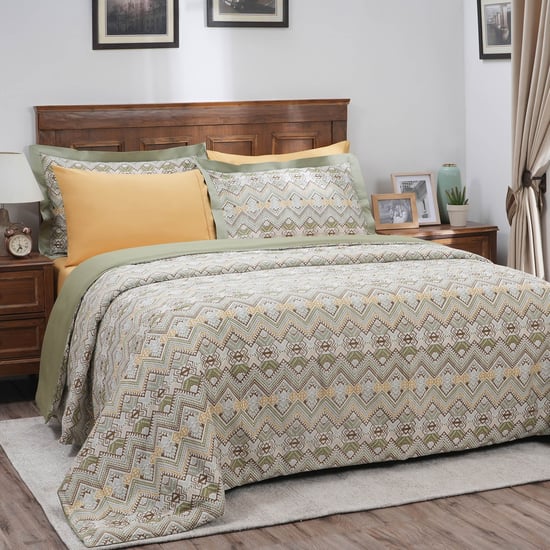 MASPAR Hues Indigenous Artisan Cotton Aztec Printed 3Pcs King Duvet Cover Set