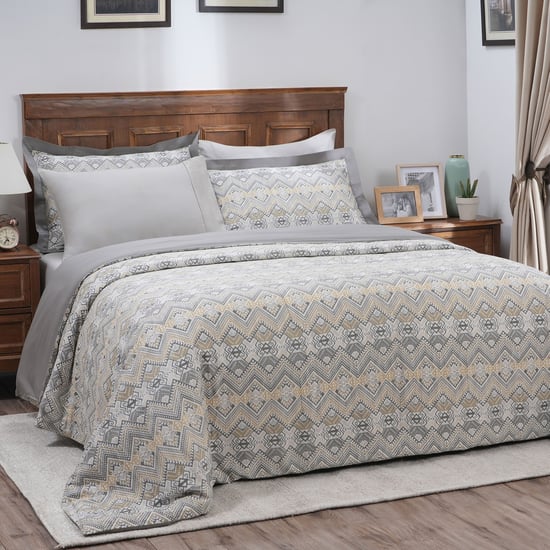 MASPAR Hues Indigenous Artisan Cotton Aztec Printed 3Pcs Double Duvet Cover Set