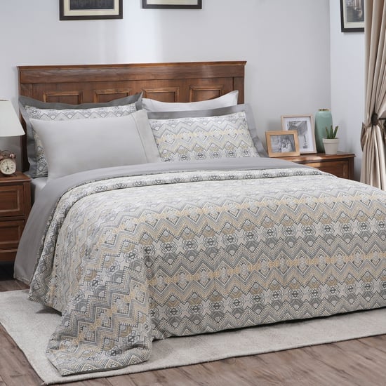 MASPAR Hues Indigenous Artisan Cotton Aztec Printed 3Pcs King Duvet Cover Set